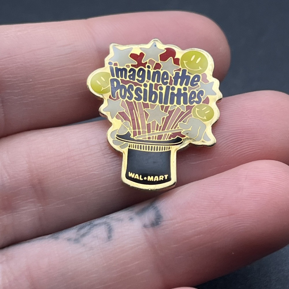 Walmart Smiley Mascot Imagine The Possibilities Magician Hat Lapel‎ Hat Pin